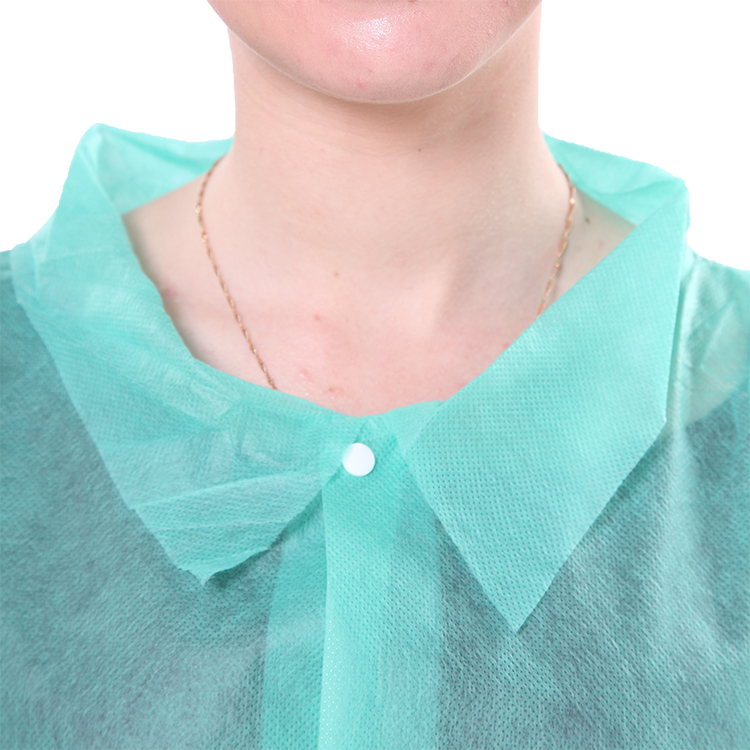 Light Green 40gsm PP Non-Woven Lab Coat With Button Manufacturers, Light Green 40gsm PP Non-Woven Lab Coat With Button Factory, Supply Light Green 40gsm PP Non-Woven Lab Coat With Button