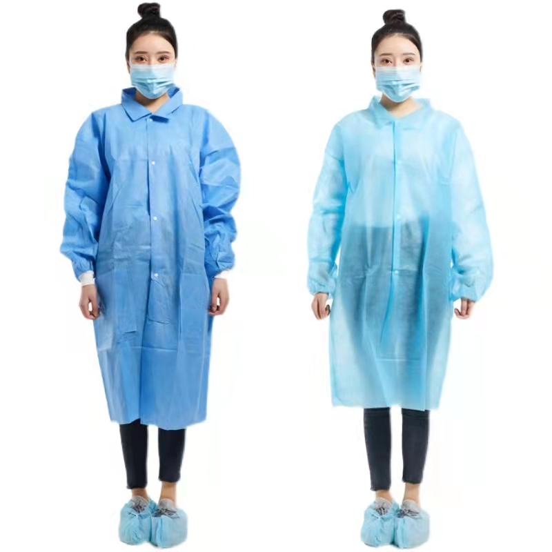 Light Blue 40gsm PP Non-Woven Lab Coat With Zipper Manufacturers, Light Blue 40gsm PP Non-Woven Lab Coat With Zipper Factory, Supply Light Blue 40gsm PP Non-Woven Lab Coat With Zipper