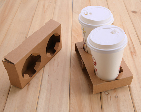 Porta-copos de papelão marrom Kraft Paper