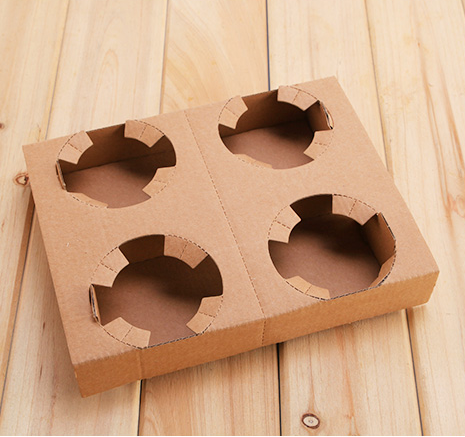 Porta-copos de papelão marrom Kraft Paper