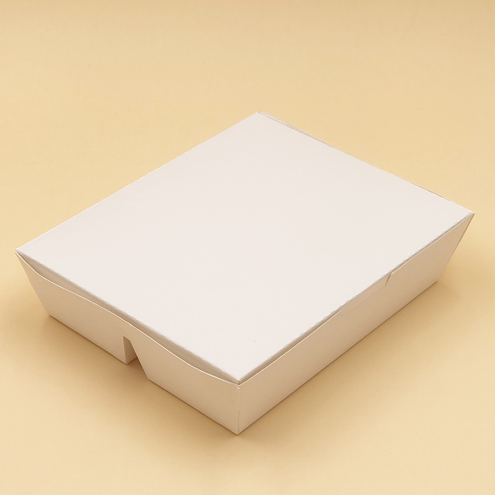 Embalagem de papelão com 3 compartimentos para alimentos quentes para viagem