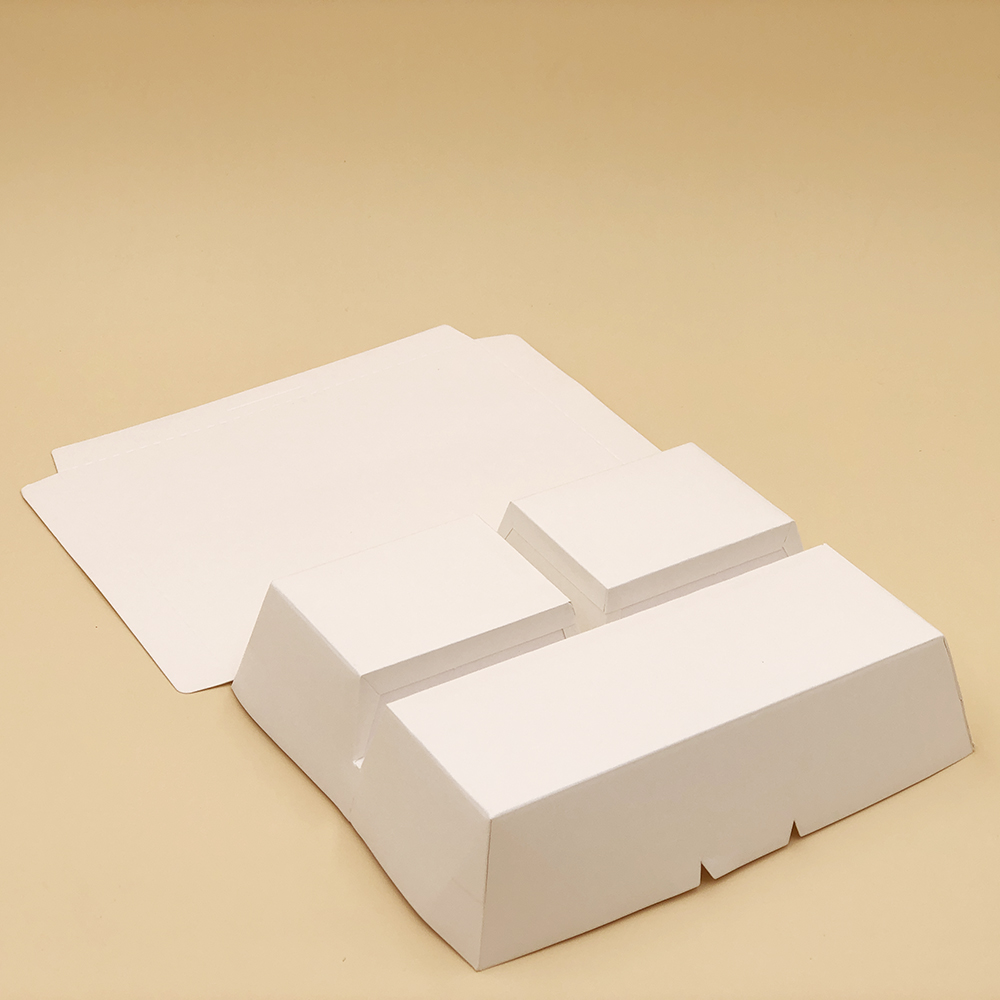 Embalagem de papelão com 3 compartimentos para alimentos quentes para viagem
