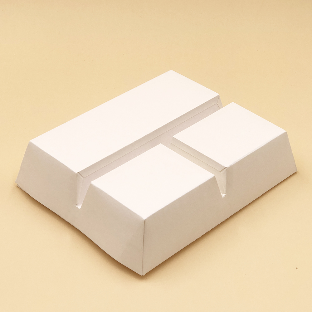 Embalagem de papelão com 3 compartimentos para alimentos quentes para viagem