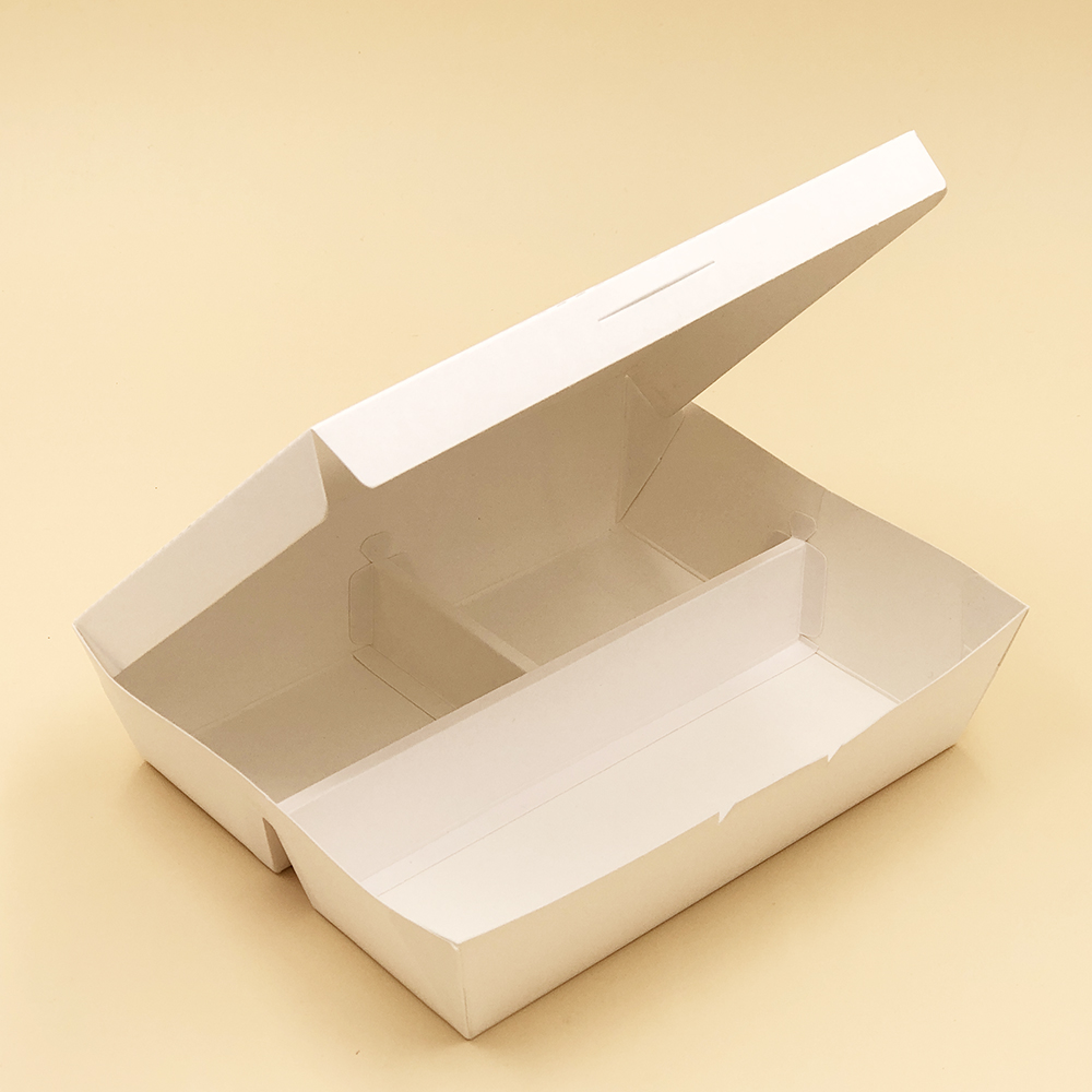 Embalagem biodegradável personalizada de 3 compartimentos para alimentos para viagem