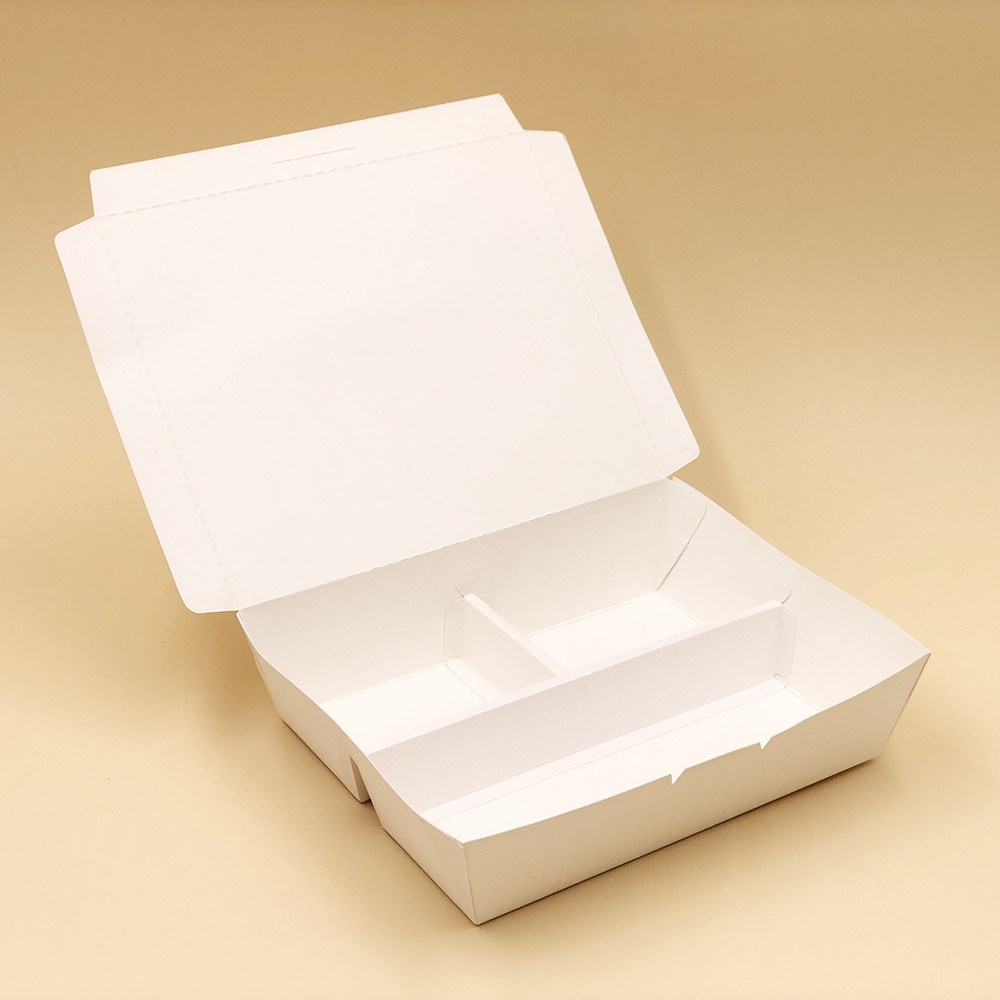 Embalagem biodegradável personalizada de 3 compartimentos para alimentos para viagem