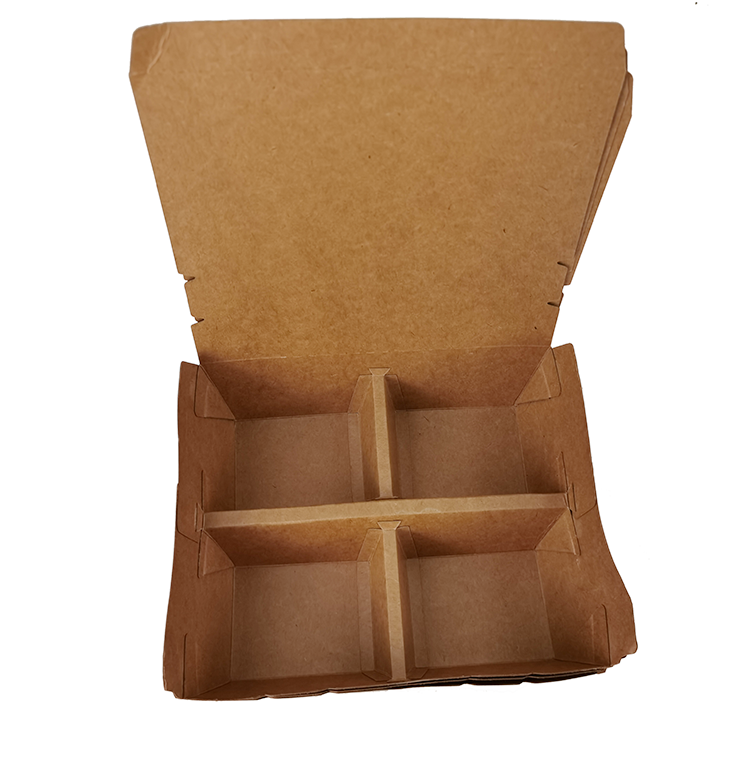 Food delivery box with compartment