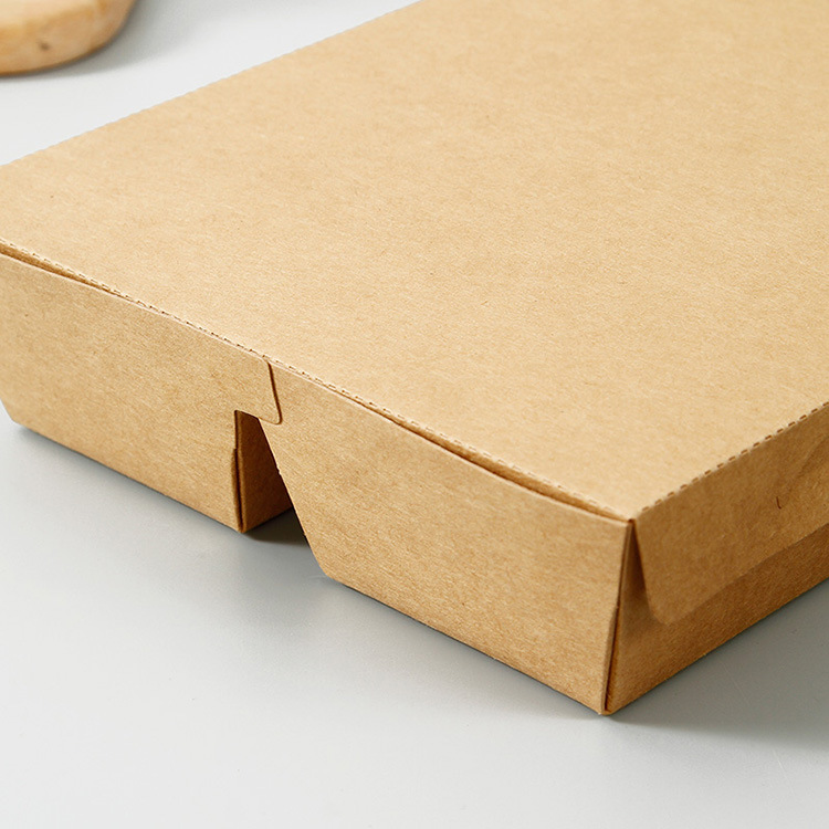 Caixa de entrega de alimentos de papel descartável com compartimento
