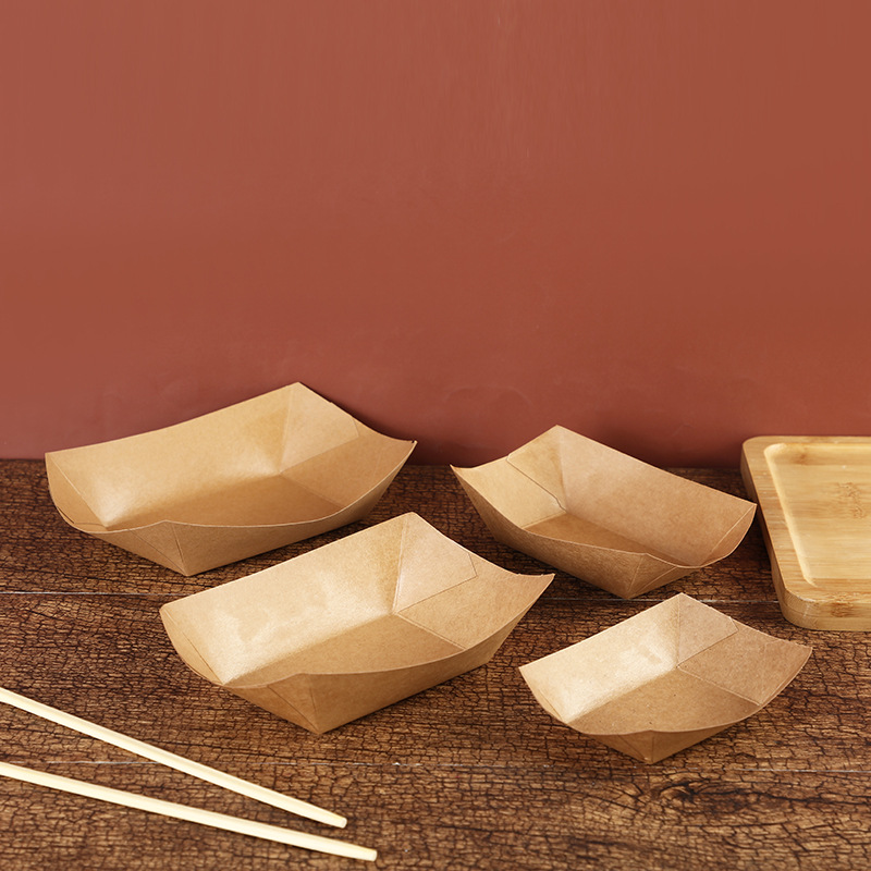 Bandejas descartáveis ​​de papelão para sushi com tampa