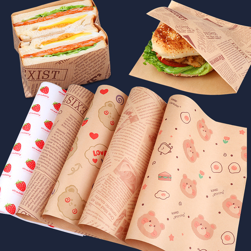 Papel de cera para embrulhar sanduíches personalizado