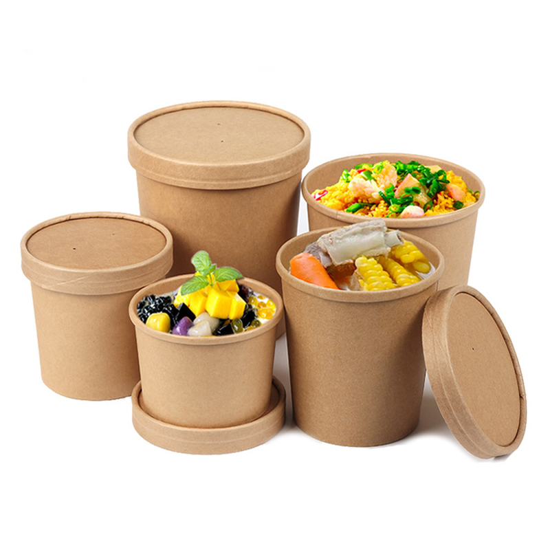 Microwavable paper soup pot with lid