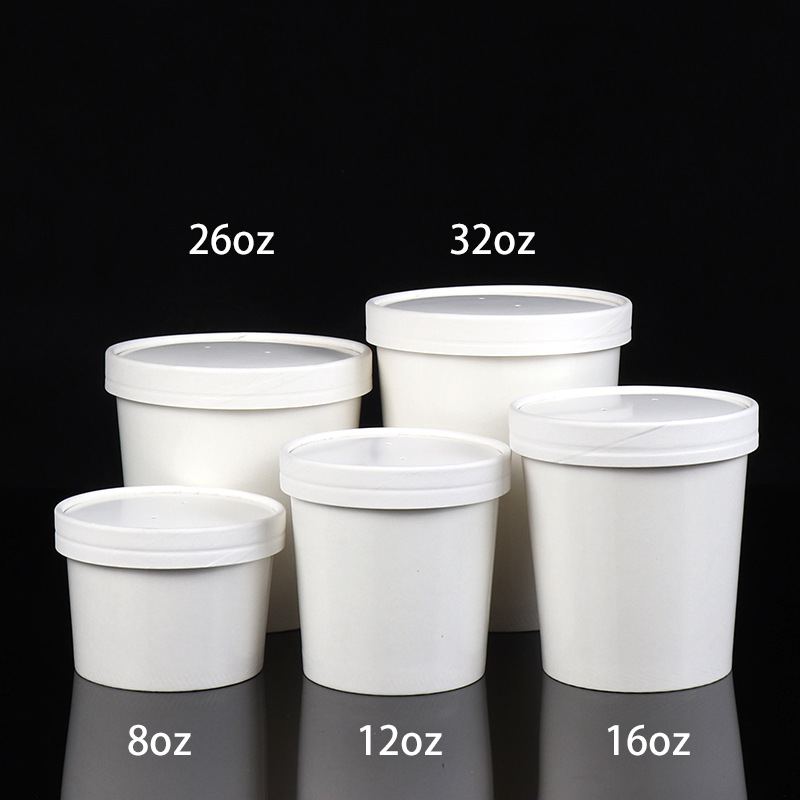 Panela de sopa de papel ecológica para micro-ondas com tampa