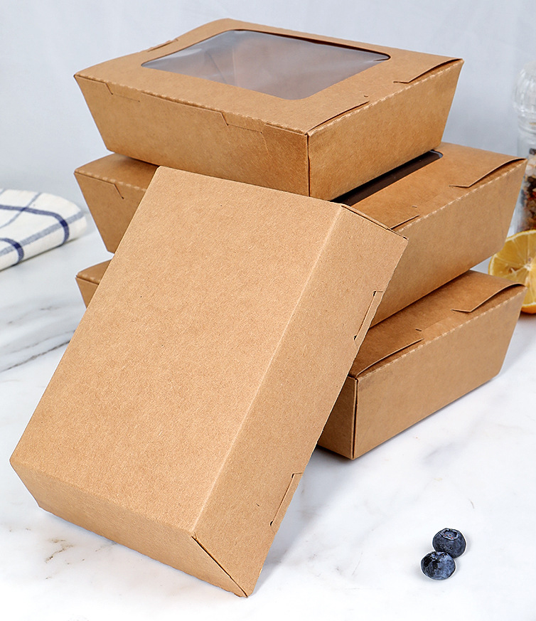 clear lid kraft paper food box