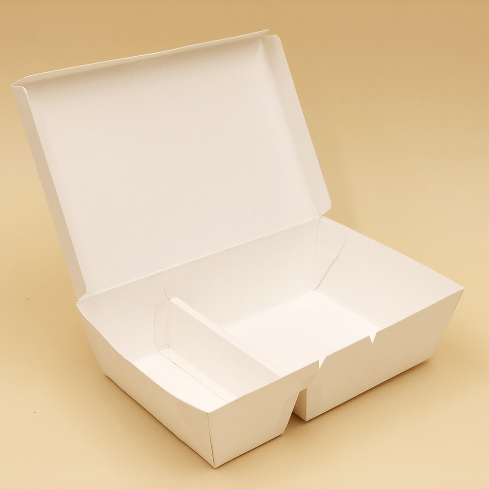 2 compartment paper lunch box