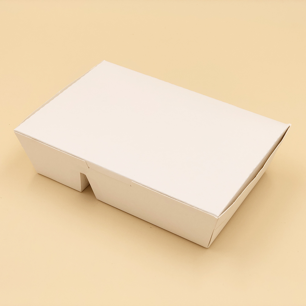 Caixa de almoço descartável de papel para viagem com 2 compartimentos de 900 ml
