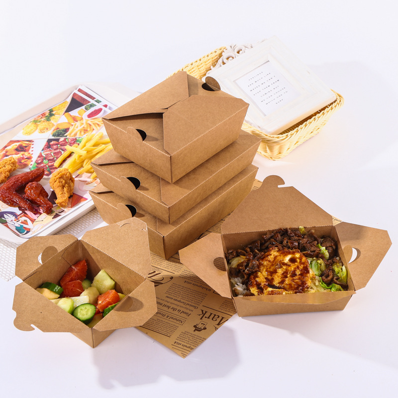 Ecologisch vriendelijke, op maat gemaakte, papieren lunchbox voor afhaalmaaltijden
