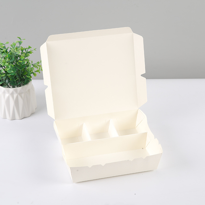 Recipiente descartável para alimentos de papel kraft com 5 compartimentos