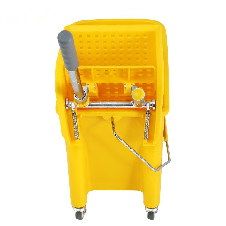 Single Mop Bucket With Down Press Wringer Trolley 20 Litres