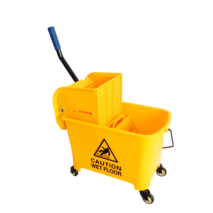 Industrial Cleaning Mop Trolley Bucket With Side Press Wringer