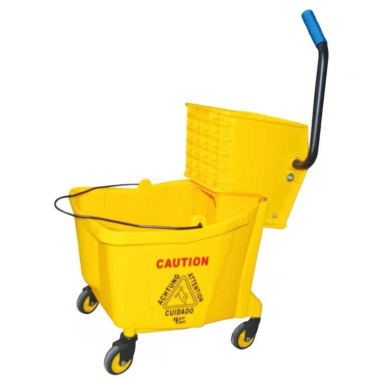 Single Mop Bucket Trolley With Side Press Wringer