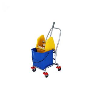 Single Mop Bucket With Downpress Wringer Trolley
