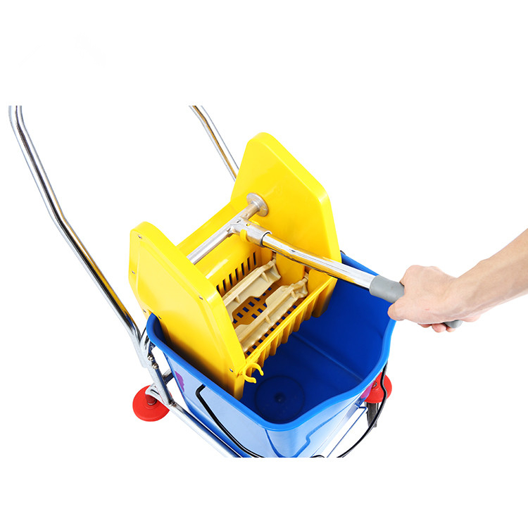 Single Mop Bucket With Downpress Wringer Trolley