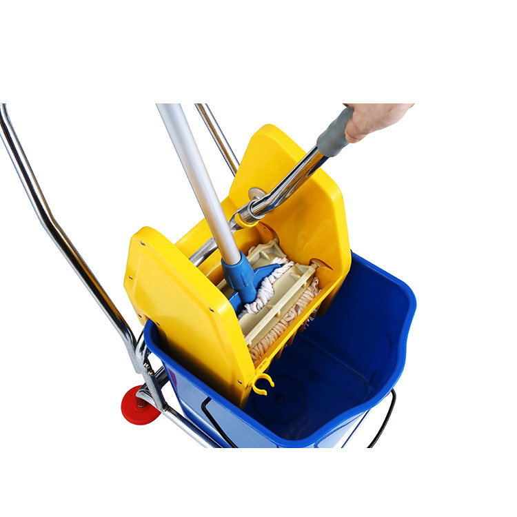 Single Mop Bucket With Downpress Wringer Trolley