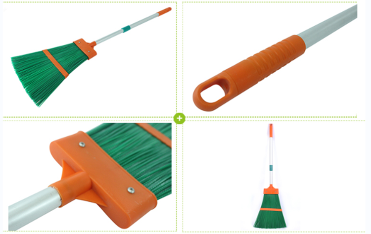 extendable handle leaf broom outdoors