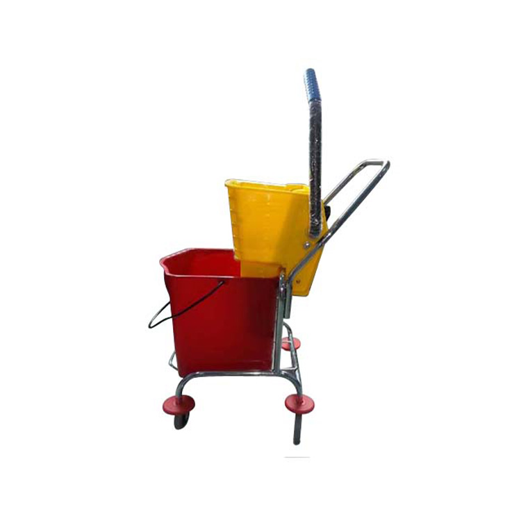 Commercial Double Mop Bucket Cleaning Trolley With Sidepress Wringer