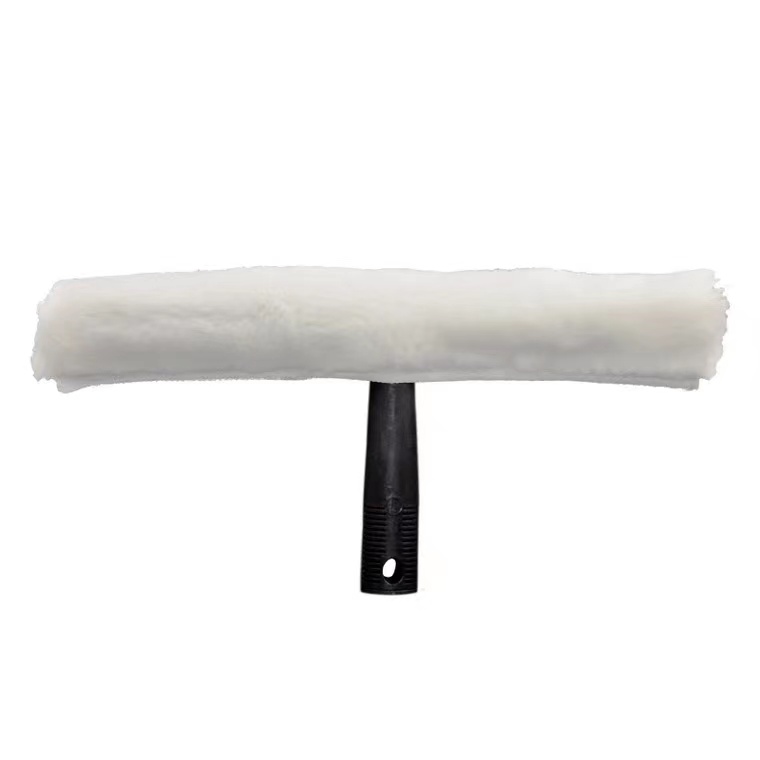 Squeegee And Microfiber Window Scrubber Cleaner With Handle