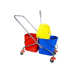 Industrial Cleaning Double Bucket Mop Wringer Trolley