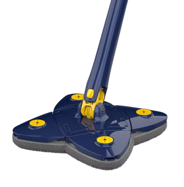 Imitation Hand-twisted Triangular Four-corner Stainless Steel Flat Mop Hands-free Washing Automatic Water-wringing 90%-100%