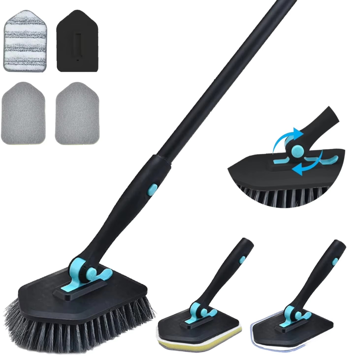 Long-Handle Bathroom Scrub Brush PP Plastic Bath Brush Cleaning Mop for Ceramic Tile Floor Toilet Bath Brushes