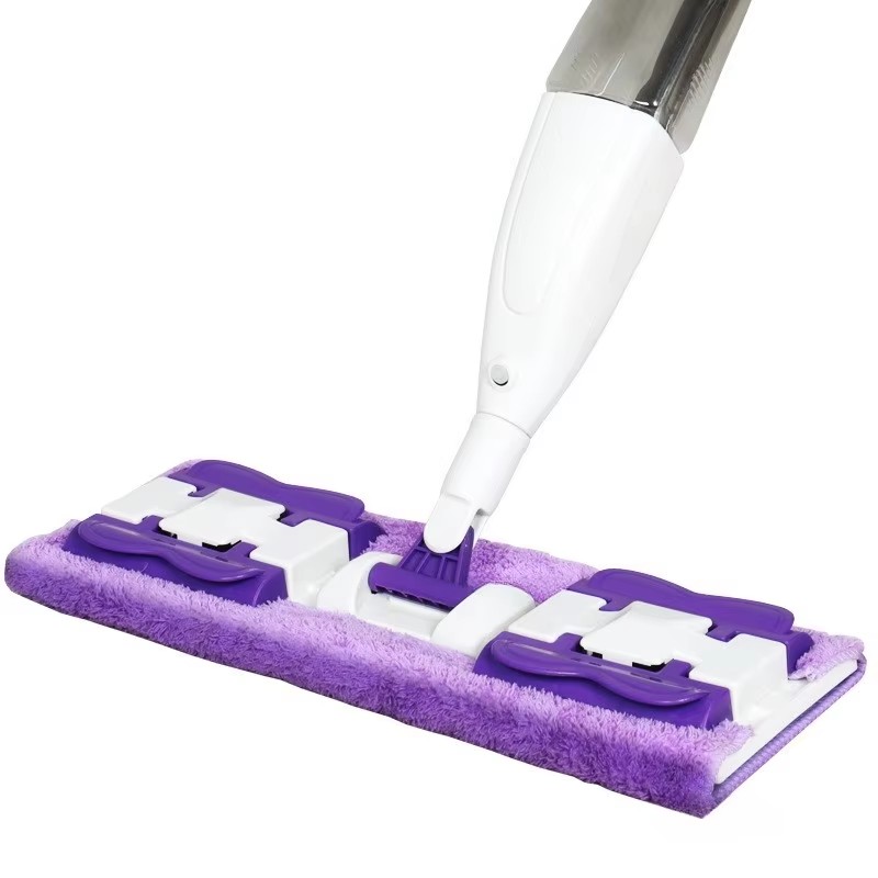 New Dual-Use Hand-Free Flat Mop Wet or Dry with Steel Pole Lazy Water Spray Mop for Household Use
