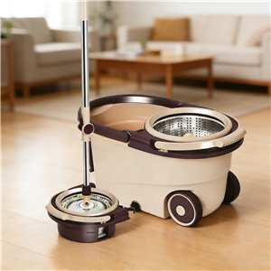 High Quality 360degree Rotating Mopwith Bucket System Stainless Steel Rotating Faucet Ultra-fine Fiber 2 Mop Heads Floor Cleaner