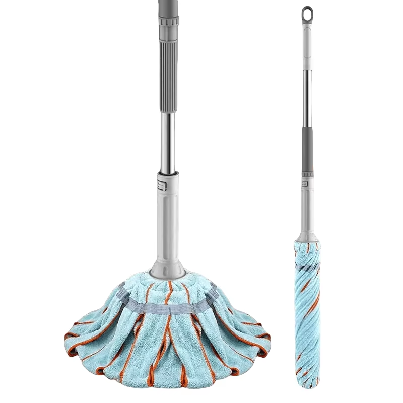 Hot Selling 360 Degree Rotating Microfiber Mop Dry Wet Retractable Cleaning Twist Mop Rectangle Spinning Mop for Home Use