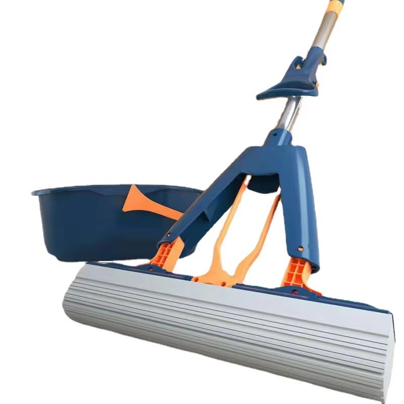 Commercial Self-PVA Microfiber Scracth Telescopic Mop Hand-Free Water Squeeze Flat Loop 360 with Sponge Mop Head