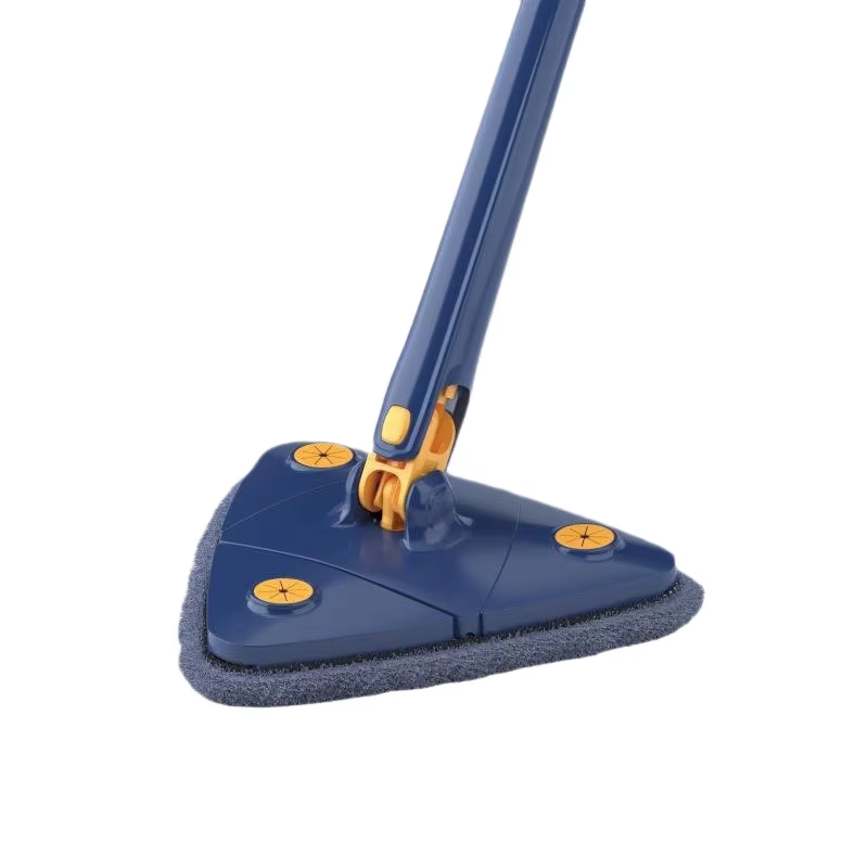 Triangle Telescopic Rotating Dual-drive Mop Stainless Steel Sliding Wringing Microfiber Cloth Hands-free Washing Squeezing