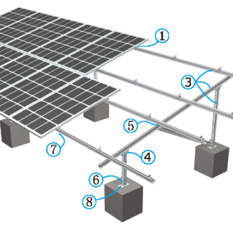 Soporte fotovoltaico de acero tipo c