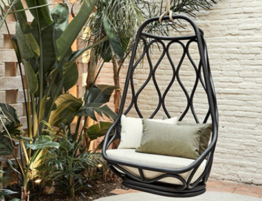 Balanço de rede com cadeira de jardim com suporte