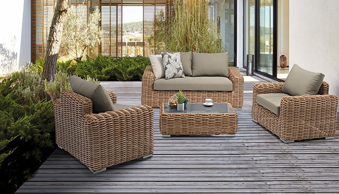 4-Sitzer-Rattan-Gartenmöbel für den Außenbereich