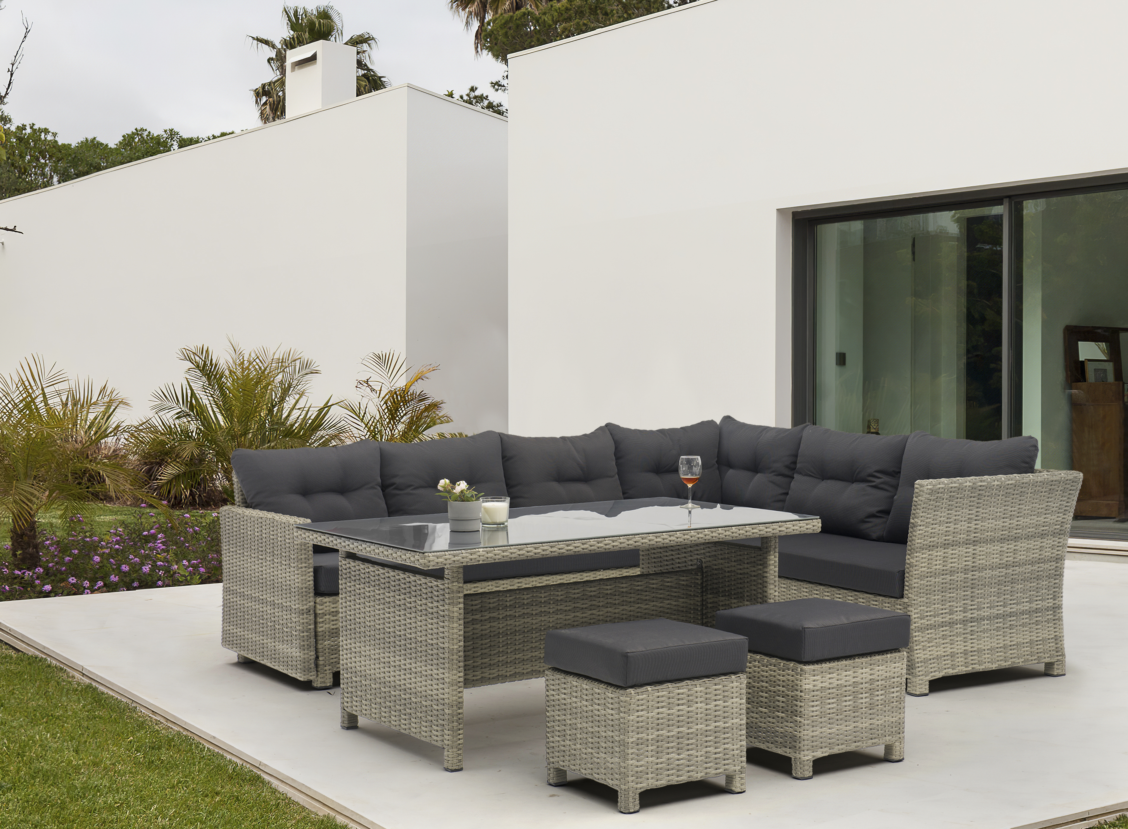 Furniture Garden Corner Sofa Set Outdoor Sectional Couch
