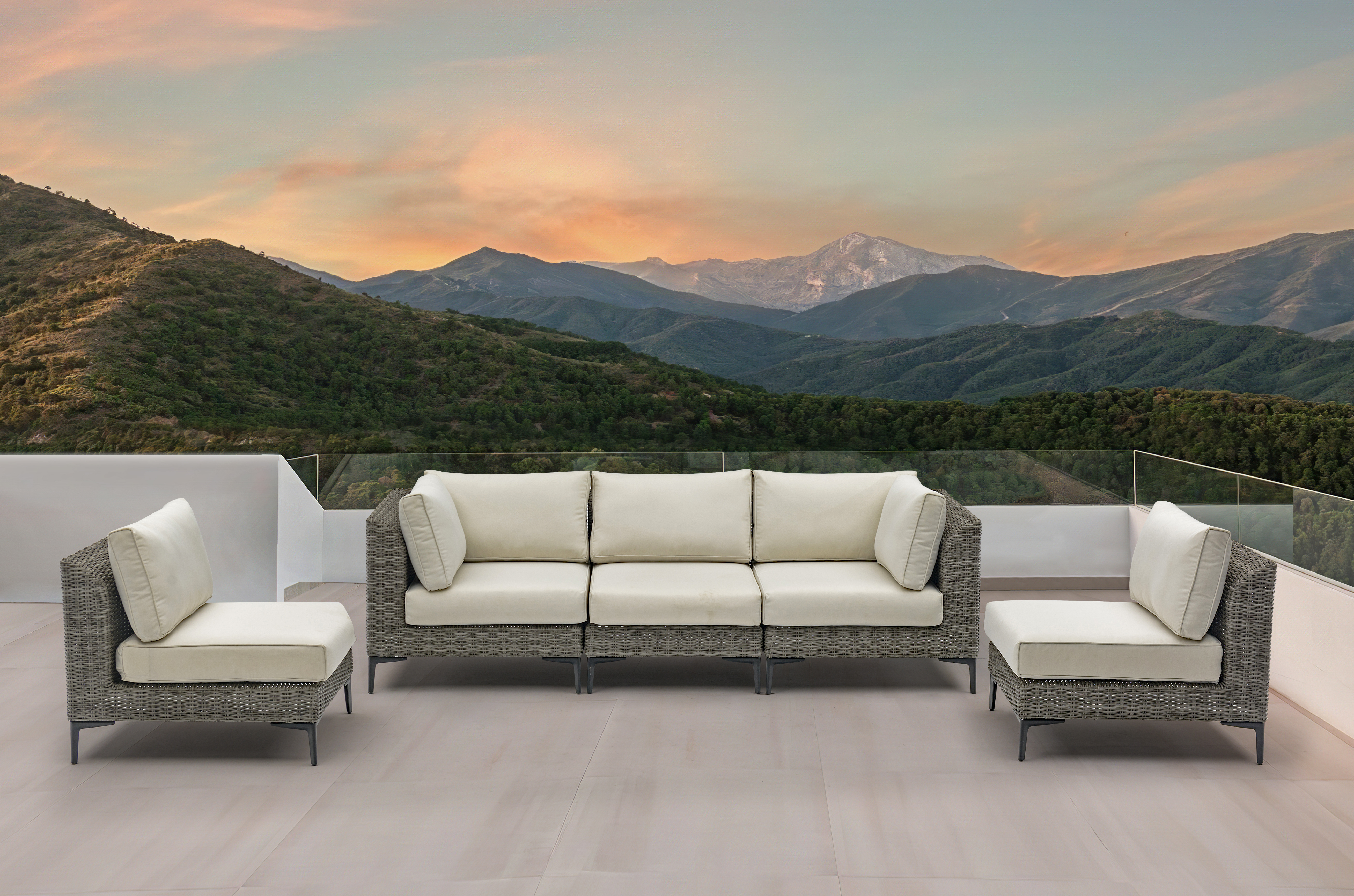 Furniture Garden Corner Sofa Set Outdoor Sectional Couch