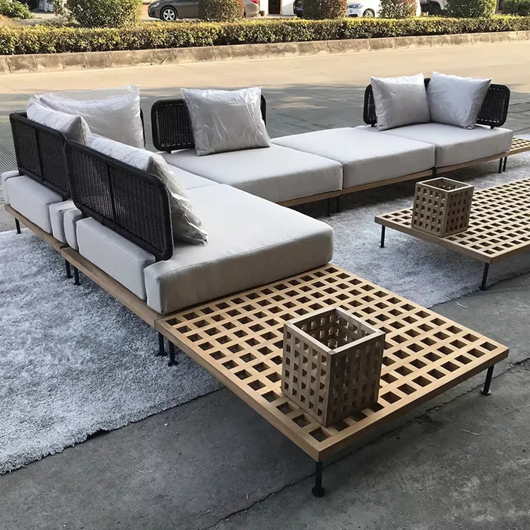 wooden outdoor sofa