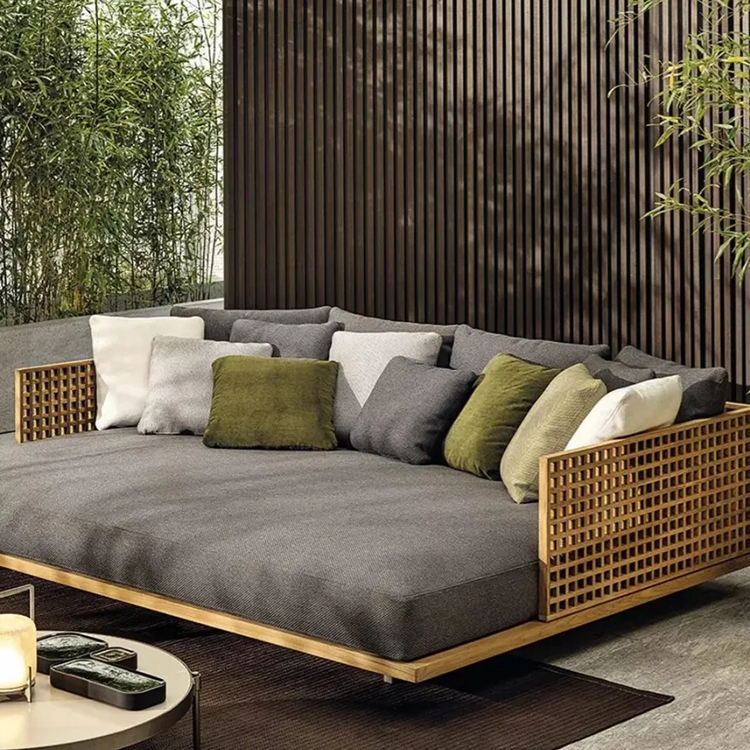 sofá de madera para exteriores
