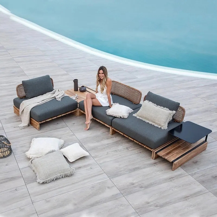 wood outdoor sofa