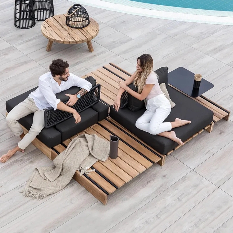 wood outdoor sofa