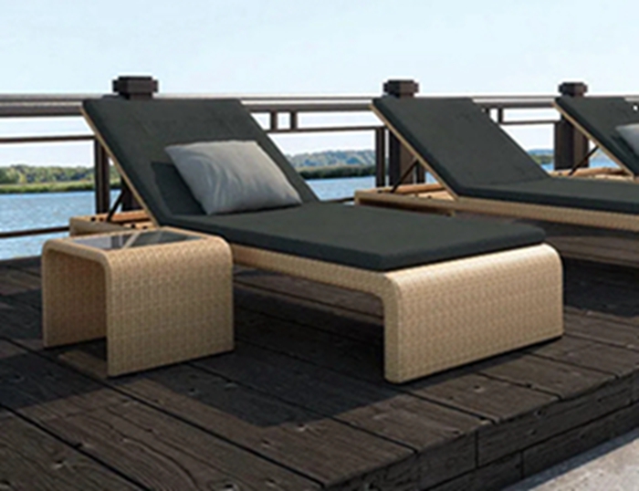 Terrassen-Loungesessel aus Korbgeflecht