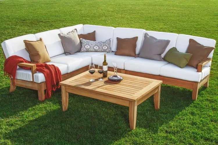 teak outdoor sofa table