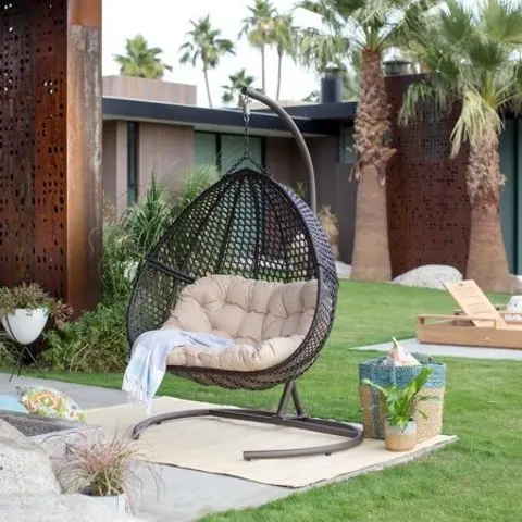 double egg chair outdoor
