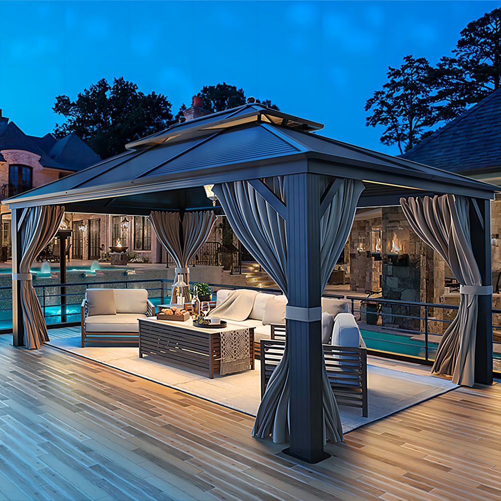 パビリオン、ガゼボ、パーゴラの違いは何ですか?